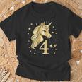 Birthday 4 Years Girls' Unicorn Outfit 4Th Birthday T-Shirt Geschenke für alte Männer