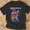 Bjj Legends Never Die Bjj Gi Brasileño Jiu Jitsu Camiseta unisex Regalos para ancianos