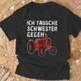 With Brother Siblings Family Tractor Stolzer Bruder T-Shirt Geschenke für alte Männer