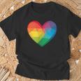 Buntes Herz Regenbogen T-Shirt Geschenke für alte Männer