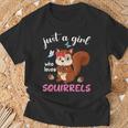 Camisa De Ardilla Para Niñas Just A Girl Who Loves Squirrels Camiseta unisex Regalos para ancianos