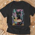 Cat Ramen Anime Manga Kawaii Otaku Fashion Cat Streetwear T-Shirt Geschenke für alte Männer