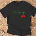 Cherry Heartbeat Cherries Fruits Ecg Pulse T-Shirt Geschenke für alte Männer