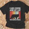 I Like Coffee And My Cat Maybe 3 People Siberian Cat Lover Camiseta unisex Regalos para ancianos