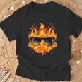 Cool Fire And Flames Glasses T-Shirt Geschenke für alte Männer