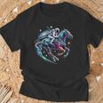Cool Galaxy Jockey Astronaute Sur Les Courses Hippiques T-Shirt Cadeaux pour les vieillards