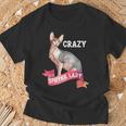 Crazy Sphynx Lady Sphinx Cat Lovers Raza Gato Gato Camiseta unisex Regalos para ancianos