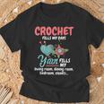 Crochet Yarn Fills My Days Yarn Fills Knitter Crochet T-Shirt Gifts for Old Men