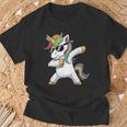 Dabbing Unicorn Costume Rainbow Colourful Carnival Fancy Dress T-Shirt Geschenke für alte Männer