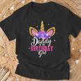 Daddy Of The Birthday Girl Unicorn Birthday Father Dad Blue T-Shirt Geschenke für alte Männer