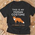 Das Ist Mein Menschen I'm Really A Fox T-Shirt Geschenke für alte Männer