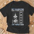 My Daughter Has Your Back Proud Air Force Dad Usaf Family T-Shirt Gifts for Old Men