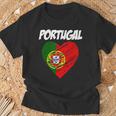 De La Bandera Del Corazón De Portugal I Love Portugal Camiseta unisex Regalos para ancianos