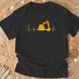 Digger Driver Digger Driver Heartbeat Ecg Heart Rate T-Shirt Geschenke für alte Männer