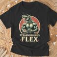 Divertido Bodybuilder Tyrannosaurus Flex Gym T-Rex Dinosaur Camiseta unisex Regalos para ancianos