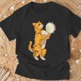 Divertido Gato Jugando Pandereta Regalo Lindo Gatito Músico Fan Camiseta unisex Regalos para ancianos