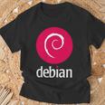 Double-Sided Debian Linux Software Of The Dedicated Community T-Shirt Geschenke für alte Männer