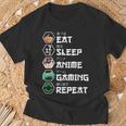 Eat Sleep Anime Gaming Repeat Camiseta unisex Regalos para ancianos