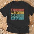 Eat Sleep Clash Repeat Gaming Clans Vintage Distressed T-Shirt Gifts for Old Men