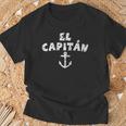 El Capitanintage Blanc Gauche Ancre Bateau &Oile T-Shirt Cadeaux pour les vieillards