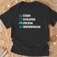 Essen Schlafen Zocken Wiederholen Gaming Zocker T-Shirt Geschenke für alte Männer