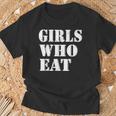 Filles Qui Mangent Gymmer Fitness T-Shirt Cadeaux pour les vieillards