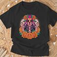 Fleurs De Crâne De La Catrina Dia De Los Muertos T-Shirt Cadeaux pour les vieillards