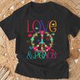 Flower Power Hippie Kostüm Love Peace 60Er 70Er Retro T-Shirt Geschenke für alte Männer