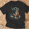 French Bulldog Cool Biker Motorcycle Riding Frenchie T-Shirt Geschenke für alte Männer