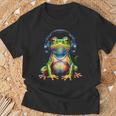 Frog Headphones Colourful Animal Print T-Shirt Geschenke für alte Männer