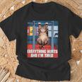 Cat Gym Meme Everything Hurts Gym Hilarious Cat Gym Camiseta unisex Regalos para ancianos