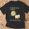 Knitting Saying Comme Was Wolle Ich Sheep Das T-Shirt Geschenke für alte Männer