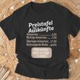 Sayings Cheeky Price Chart For Information Work T-Shirt Geschenke für alte Männer