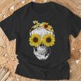 Skull Sunflower Skeleton Bandana Sunflower Skull T-Shirt Geschenke für alte Männer