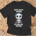 Gaming Panda Bitte Nicht Stören Ich Bin Am Zocken T-Shirt Geschenke für alte Männer