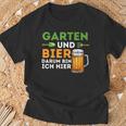 Garten Und Bier Darum Bin Ich Hier Gärtner Hobbygärtner T-Shirt Geschenke für alte Männer