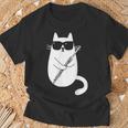 Gato Gracioso Con Gafas De Sol De Músico Flauta Travesera Camiseta unisex Regalos para ancianos