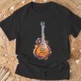 Guitar Player Gittare Watercolour Splash Electric Guitar T-Shirt Geschenke für alte Männer