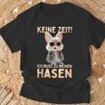 Hase Kaninchen Bunny Keine Zeit Ich Muss Zu Meinen Hasen T-Shirt Geschenke für alte Männer