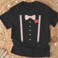 Heart Bow Tie & Bracesalentine's Day Costume Women's T-Shirt Geschenke für alte Männer