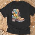 Hiking Boots Shoe Floral Flower Power Hiker Women's T-Shirt Geschenke für alte Männer