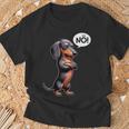 Humorvolle s Für Rauhaardackel Hundebesitzer Dickköpfiger Rauhaardackel Nö Dackel Hund Lustiges Hunde Schwarz U-Ausschnitt Kurzarm S Eu Klein Kind Casual T-Shirt Geschenke für alte Männer