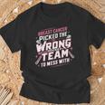 Ice Hockey Breast Cancer Awareness Month Pink Ribbon T-Shirt Gifts for Old Men