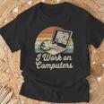 Ich Arbeite Am Computer Cat Kitty Kitten Cat Meme T-Shirt Geschenke für alte Männer