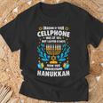Imagine Your Cellphone Was At 10 But Lasted 8 Days Hanukkah T-Shirt Gifts for Old Men