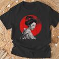 Impresionante Geisha Samurai Pintura Japonesa Tradicional A Camiseta unisex Regalos para ancianos