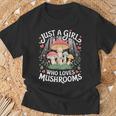 Just A Girl Who Loves Mushrooms Retro Nature N Cute T-Shirt Gifts for Old Men