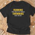 La Course À Pied Résout La Plupart De Mes Problèmes De Natation Et Résout Le Reste T-Shirt Cadeaux pour les vieillards