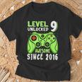 Level 9 Unlocked Awesome 2016Ideospiel 9Th Birthday Boy T-Shirt Geschenke für alte Männer