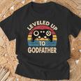 Leveled Up To Godfather Retro Promocionado A Padrino Regalo Camiseta unisex Regalos para ancianos